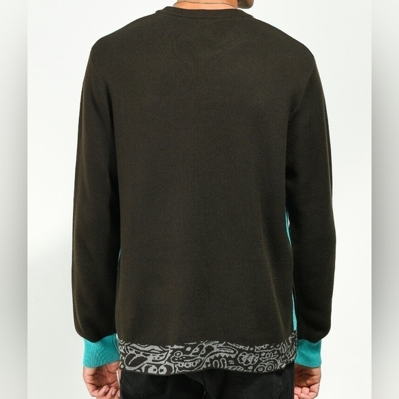 NWOT KILLER ACID X THE BINDLE CONSPIRACY World Wide Mens Teal & Black Sweater - Picture 2 of 12